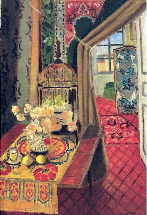 Henri Matisse - Interior Flowers and Parakeets, 1924